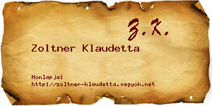 Zoltner Klaudetta névjegykártya
